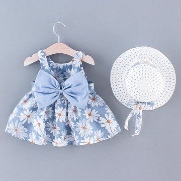 Baby Girl Floral Dress – Summer Princess Style with Bow (0–3Y)