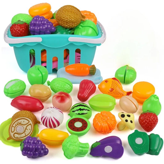 25-Piece Fruit & Veggie Cutting Toy Set – Musical Pretend Play Kitchen for Kids