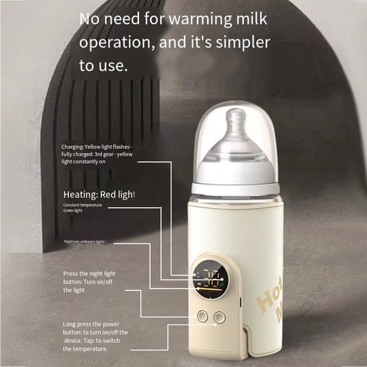 USB Baby Bottle Warmer – Smart Temperature Control Sleeve for Travel & Home Use