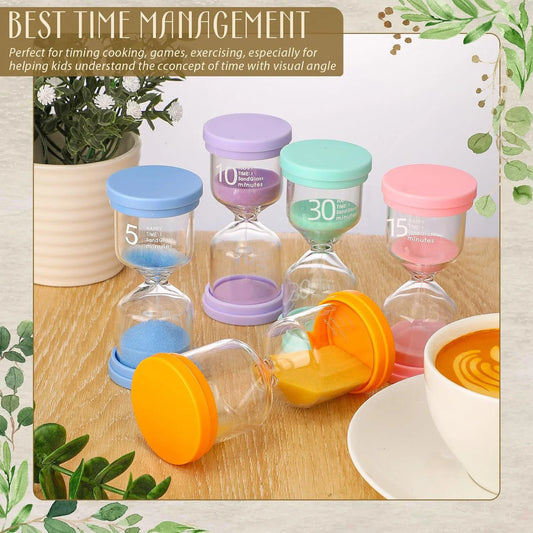 Colorful Hourglass Sand Timer for Kids – 1 to 30 Minutes | Educational & Decorative Gift