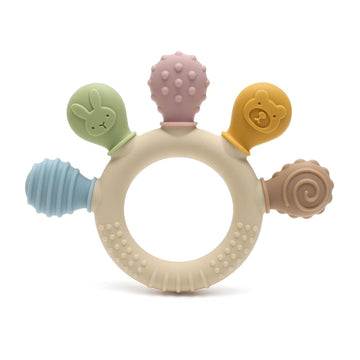 Silicone Baby Teething Ring – Multicolor Sensory Chew Toy for 0–12 Months