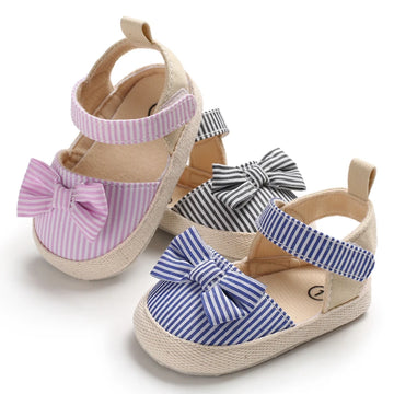 Baby Bow Summer Sandals – Soft Anti-Slip Prewalker Shoes for Girls