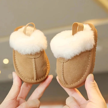 0-18M male and female baby autumn and winter cotton slippers with plush insulation soft sole comfortable indoor walking shoes