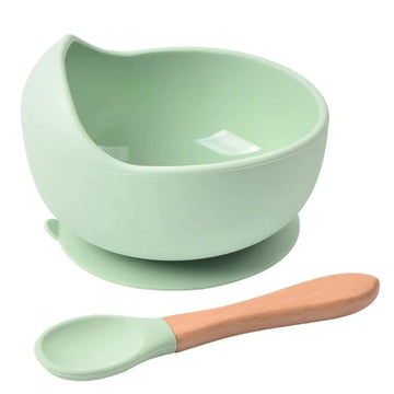 Spill-Proof Silicone Baby Bowl with Spoon – Food-Grade Tableware for Toddlers