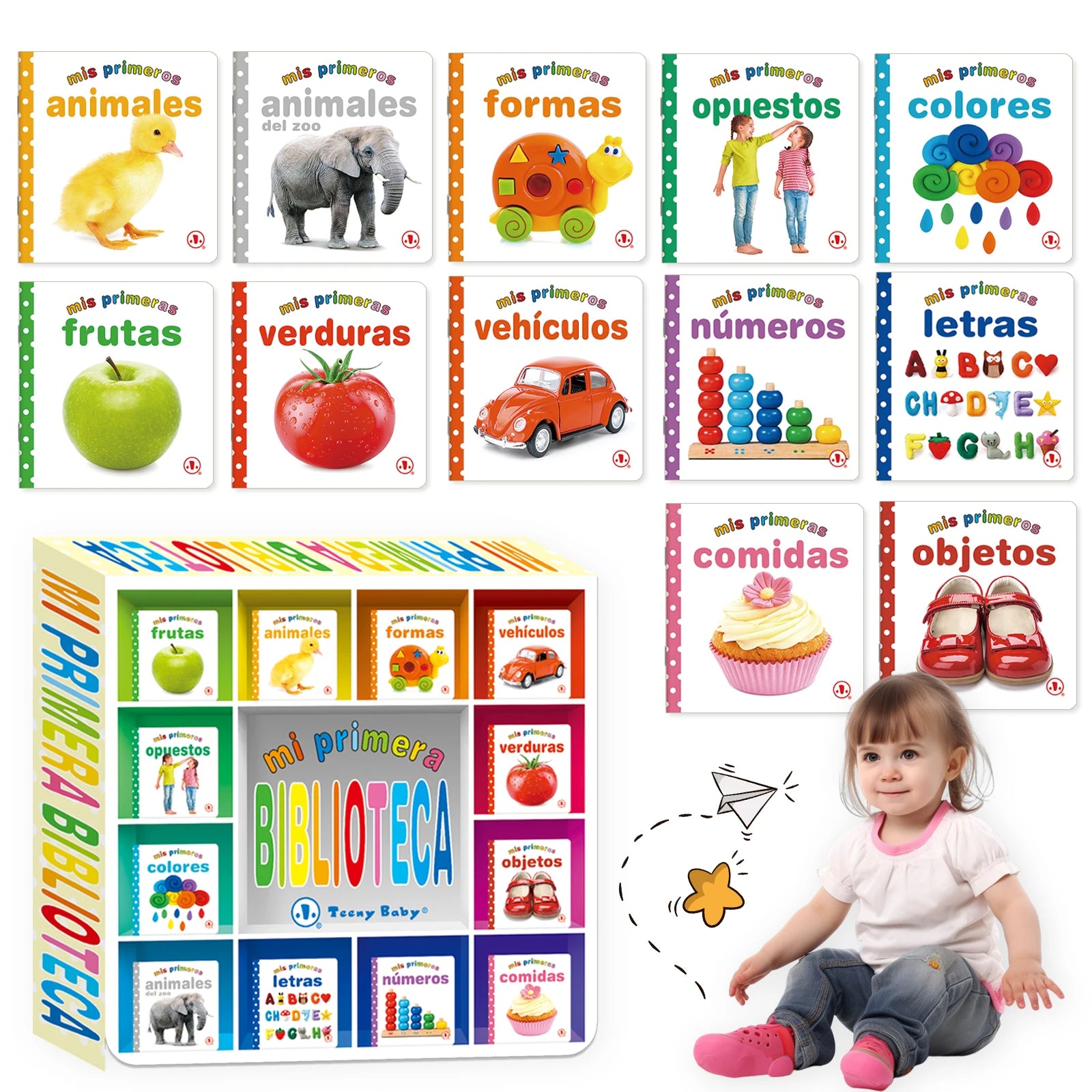 12-Pack Spanish Baby Flip Books – Educational Picture & Word Learning Set for Early Cognition
