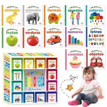 12-Pack Spanish Baby Flip Books – Educational Picture & Word Learning Set for Early Cognition