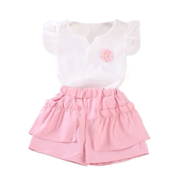 Summer Baby Girl Outfit – 2-Piece Vest & Shorts Casual Set
