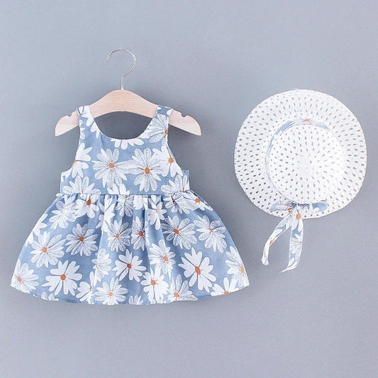 Baby Girl Floral Dress – Summer Princess Style with Bow (0–3Y)