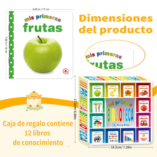 12-Pack Spanish Baby Flip Books – Educational Picture & Word Learning Set for Early Cognition